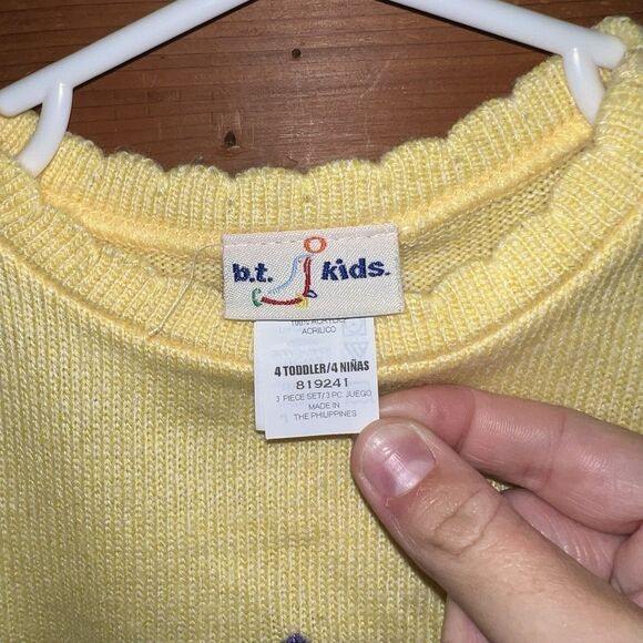 b.t. Kids Colorful Patch Sweater With Shirt Set 4T - Picture 4 of 9